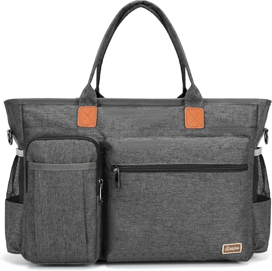 Laptop Tote Bag, Middle Size Computer Messenger Teacher Bag with 15.6'' Padded Laptop Sleeve