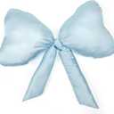Beeveer 1 Pack Bow Throw Pillow 27 x 24 Inches Big Mother Day Satin Pillow Bow Shaped Coquette Pillows Cushion for Sofa Office Lumbar Gifts Decorative for Mothers Day Aesthetic Decor(Blue)