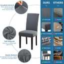 Chair Covers, Stretch Dining Room Chair Covers Set of 4, Removable Washable Slipcovers for Dining Chairs, Hotel, Ceremony, Grey