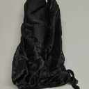 Swim Mesh Beach Bag, Waterproof Gym Bags for Women and Men, Large Pool Bag Swimming Gear Drawstring Backpack (Ink Black)