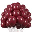 Voircoloria 110pcs Burgundy Balloons 12inch Maroon Latex Party Balloons for Graduation, Thanksgiving Day, Autumn Fall Theme Party, Wedding, Birthday, Valentines, Baby Shower Decorations