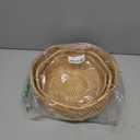 YANGQIHOME Rattan Bread Basket, Round Fruit Baskets, Wicker Storage Bowls, Natural Woven Serving Basket Bowls, Decorative Baskets for Kitchen Counter Organizing, Set of 3