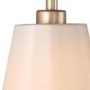 KSANA Brushed Gold Chandelier, Modern 3-Lights Linear Island Light Fixtures with Fabric Shades for Dining Room, Foyer, Bedroom and Living Room, Fabric Shade