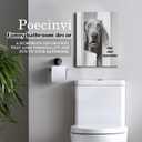 Poecinvi Funny Weimaraner Bathroom Canvas Wall Art, Black and White Funny Weimaraner Canvas Wall Art for Bath Room Washroom Restroom Decor, Dog Bathroom Decor, 15x12 Framed