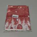 Christmas Valance Curtain Rod Pocket for Kitchen Living Room Bathroom, Red Sparkle Ornaments Short Topper Curtains White Xmas Tree Pine Needle Privacy Window Treatment 42 x 12 Inch, 1 Panel (Red)