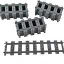 City Train Track Set Straight Tracks Road Building Toy Compatible with Major Brands (18pcs Straight)