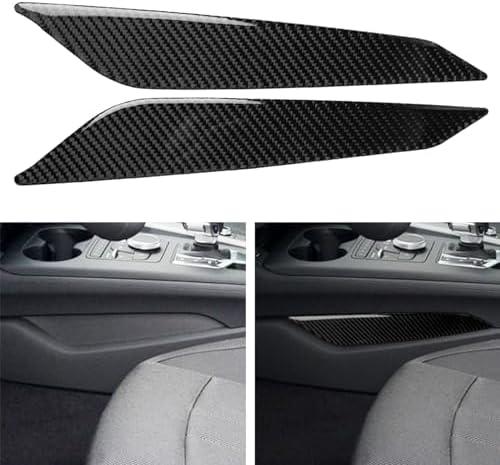 NVCNX Real Carbon Fiber Compatible with Audi B9 A4 S4 2017-2025 / A5 S5 RS5 2018-2025 2019 2020 2021 2022 2023 2024 Car Center Console Sides Panel Trim Cover Sticker Decal Interior Accessories 2PCs