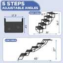 Dog Steps for Car, Truck, SUV, Dog Stairs for Car with Upgraded Non-Slip Surface, Foldable Dog Ramp for Car, Pet Stairs for Large Dogs, 5 Steps