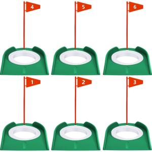 Sotiff Golf Putting Practice Cup Hole Training Aids Golf Accessories Training Putters with Plastic Flag for Adult Green Office Garage Yard Indoor Outdoor Practice