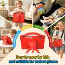DJ&RPPQ Kids Case for iPad A16 11th Generation 2025/iPad 10th Generation 2022 with Screen Protector, Shockproof Handle Stand Cover with Pencil Holder iPad 11th/10th Generation Case for Kids, Red
