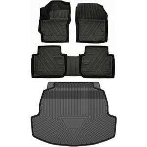 Corolla Floor Mats and Trunk Mat Compatible with Toyota Corolla Sedan 2020-2026 Accessories TPE All-Weather Protection Floor Mats and Trunk Mat Waterproof Durable Anti-Slip Odorless Full Coverage Set