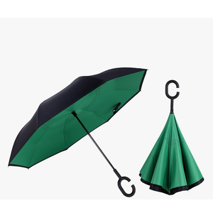 Wxjiahetai Inverted Umbrella, 49 Inch Double-Layer Vented Reverse Umbrella, Windproof Waterproof UV Protection, Lightweight C-Handle, Fiberglass Ribs, Steel Shaft, Travel/Commute/Car Use, With Sleeve