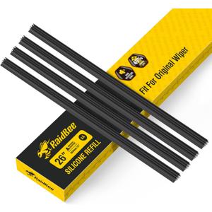 4PC Silicone Wiper Blade Refill,Adjustable Universal Replacement Refill for Tesla,Toyota,Hyundai,Honda Front & Rear Windshield Baldes (26'')