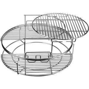 5 Piece Replacement Kit for Big Green Egg Large, Rack for Eggspander 5 Piece Kit Conveggtor Basket 304 Stainless Steel Grill Stack Rack with Removable Cooking System Expander Rack