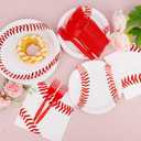 96pcs Baseball Party Tableware Set, Disposable Baseball Dessert Cake Paper Plates Napkins & Forks for Sports Ball Themed Birthday Party Decorations & Supplies Serves 24 Guests