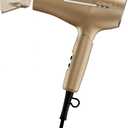 Conair 1875W Worldwide Travel Hair Dryer Dual Voltage, Folding Handle, Ionic Technology Champagne Compact Travel Blow Dryer for International Use