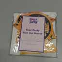 The image displays a package for honeycomb table centerpieces, specifically a "Graduation Centerpiece 10 Pcs (Orange)". The package also includes instructions on how to assemble these decorations, which are commonly used for parties and events. 
How