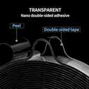 5m (16.5ft) Washable Double Sided Tape 2mm Thick, 1.2 Inch Wide Clear Nano Adhesive Mounting Tape, Heavy Duty, Reusable & Residue-Free for Walls, Carpets, Photos, DIY Projects