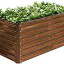 SnugNiture 4x2x2FT Galvanized Raised Garden Bed Kit, Metal Planter Box for Planting Plants Vegetables, Brown
