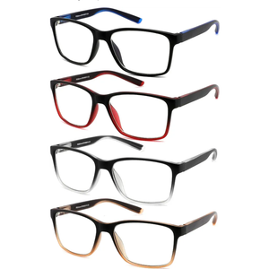 Reading Glasses for Men 4-Pack Stylish Computer Readers with Spring Hinges, Anti Glare/Eye Strain Filter UV Ray Blue Light Blocking Two-Tone Reader Eyeglasses,+2.75 Magnification Strength