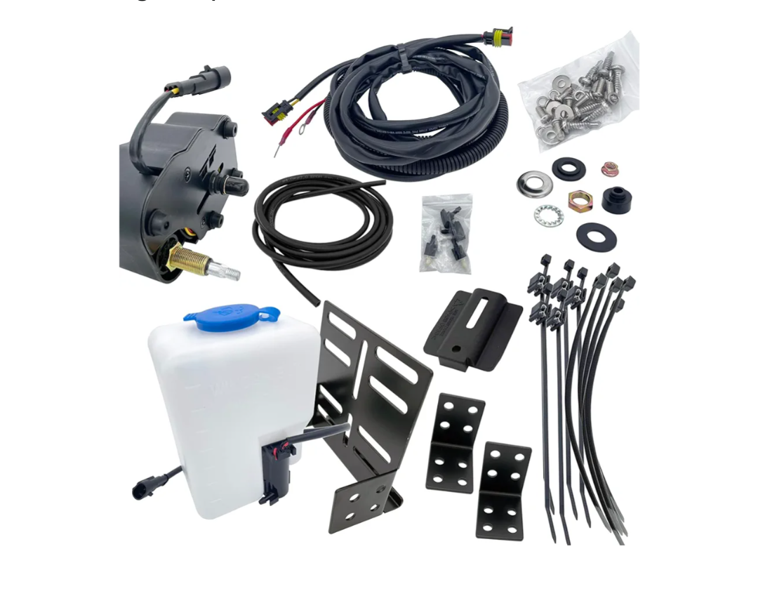 170 degree Wiper Motor Kit Universal Type for Various UTV fits Polaris RZR Ranger fit Honda Pioneer 700 1000 as wide as 165 172 180 degree wiper motor (B170 Wiper Motor & Washer System)