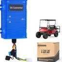 Universal Golf Cart Voltage Reducer DC Converter 36V or 48V to 12V 30 A 360W for EZGO Club Car Yamaha Golf Carts, with Power Cables