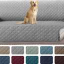 H.VERSAILTEX Reversible Sofa Cover Couch Cover for 3 Cushion Couch Water Resistant Sofa Cover for Living Room Quilted Furniture Couch Cover for Sofa Washable Couch Protector(Sofa, Light Grey/Beige)