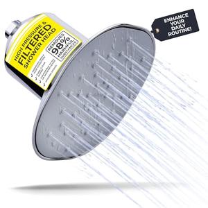 Afina Filtered Shower Head, Filter for Hard Water | Improves Skin & Hair by Reducing Chlorine & Heavy Metals from Hard Water | High Pressure Shower Filter Head for Hard Water (Chrome)