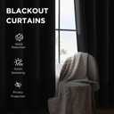 CUCRAF Black Blackout Curtains 72 Inches Long, Thermal Insulated Noise Reducing Grommet Window Drapes for Bedroom & Living Room(52x72 Inch, 2 Panels)