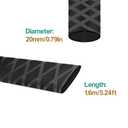 2 x Heat Shrink Wrap Tubing Sleeve X-Tube for Fishing Rods Grip Handle Cork with Non Slip and Insulation 5.24ft Length (Diameter 20mm, Black)