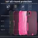 Xmon for iPhone XR Phone case, [Shockproof] [Belt Clip Kickstand] [2X Tempered Glass Screen Protector] Heavy Duty Cover for iPhone XR 6.1 inch (Wine)