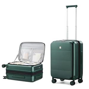 Hanke Hardside Expandable Carry On Luggage, 20 Inch Top Opening Trunk Luggages with Spinner Wheels, All-PC Hard Shell Carry-On Suitcase, Lightweight & TSA Airline Approved (Blackish Green, 46L)