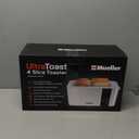 Mueller UltraToast Full Stainless Steel Toaster 4 Slice, Long Extra-Wide Slots for Bagels and Waffles, 6 Browning Levels, LED Display, Cancel/Defrost/Reheat Functions & Removable Tray, Kitchen Gadgets