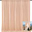 2 Panels Champagne Backdrop Curtain, 10 x 7 Feet Polyester Background Curtains for Parties, Weddings, Baby Showers, Halloween, Christmas, Birthday Party Photoshoot Backdrop Curtains Decorations
