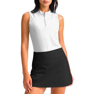 Soothfeel Women's Golf Polo Shirt Tank Tops Sleeveless 1/4 Zipper Collarless Quick Dry Athletic Tennis Shirts for Women (Blue, XS)