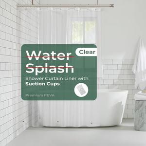 HARBOREST Clear Shower Curtain Liner with Side Suction Cups, Premium PEVA Plastic Shower Liner with 3 Magnets, Waterproof Bathroom Curtain, 60 x 72, Clear