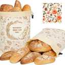 2 Pack Reusable Beeswax Bread Bags for Sourdough Homemade Bread, 17x13-Inch Cotton Storage Bags with Lock Closure, Fresh-Keeping for Fridge, Freezer & Daily Use(2 pack bread bag and 1 wraps)