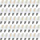 50 Pack C7 LED Night Light Bulbs, C7 LED Replacement Light Bulb for Christmas String Light, 0.6 Watt Equivalent to 7 Watt, Warm White 2200K, E12 Candelabra Base Clear Plastic LED Bulbs