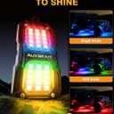 Auxbeam 4 Pods RGB LED Rock Lights Dynamic Color Changing with Brake Mode Wheel Well Lights w/Bluetooth APP+Remote Control Music Voice Sync IP67 Waterproof Underglow Kit for Trucks ATV 