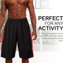 5 Pack: Men's Dry-Fit Sweat Resistant Active Athletic Performance Shorts, 3XL