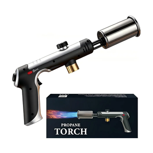 Propane Torch, 3272°F Propane Torch Gun High Heat Torch Lighter with Adjustable Flame & Safety Lock, for BBQ Grilling, Charcoal Igniting, Cooking, DIY Projects (1 Set)