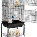 VEVOR 64-inch Open Top Large Parrot Bird Cage with Detachable Rolling Stand for Parakeets Finches Canaries Lovebirds Cockatiels Budgies Small Quaker Conures Flight Birdcage with Swing and Perch
