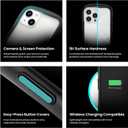 iFace Reflection Designed for iPhone 13 Pro Max (6.7")  Cute Shockproof Hybrid [9H Tempered Glass + Bumper] Wireless Charging Compatible Clear Case - Gray