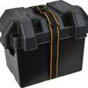 Attwood 9065-1 Standard Vented Battery Box with Mounting Strap, Fits Group 24 Batteries, Black