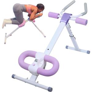 Ab Workout Equipment Abdominal Trainer, Adjustable Ab Machine at Home Gym, Foldable Abdominal Exercise Machine, Core & Ab Trainer Machine for Stomach Workout with LCD Monitor (PURPLE)