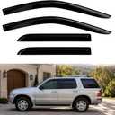 4PC Rain Guards for 2001-2012 Ford Escape Window Visors for 2005-2011 Mercury Mainer 2008-2012 Tribute Deflectors Sun Shades Vent Tape On Out Channel