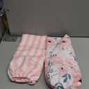 Gllquen Baby Bassinet Sheets Set 2-Pack, Breathable Cozy Bassinet Fitted Sheet Universal Fit Standard Mattress Oval Rectangle Cradle Baby Sheets for Baby Boy Girls Unisex 32"x16" (Pink Flower)