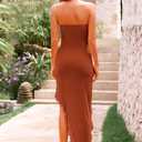 PRETTYGARDEN Summer Wedding Guest Dresses for Women 2026 Spring Cocktail Prom Graduation Bodycon Backless Elegant Midi Dress (Orange)