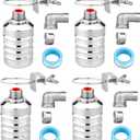 4 Sets Water Float Valve Kit, 1/2" to 3/4'' Stainless Steel Automatic Water Level Control Shut Off Float Valve for Aquarium Swimming Pool Fish Tank Livestock Trough Distiller