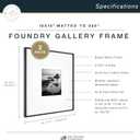 2 x MCS Master & Co. Foundry Metal 18x18 Matted Picture Frame with 8x8 Photo Display, Black Vertical & Horizontal Wall Hanging Frame for Photos & Artwork (2-Pack)